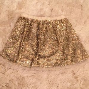 Gold sequin kids skirt